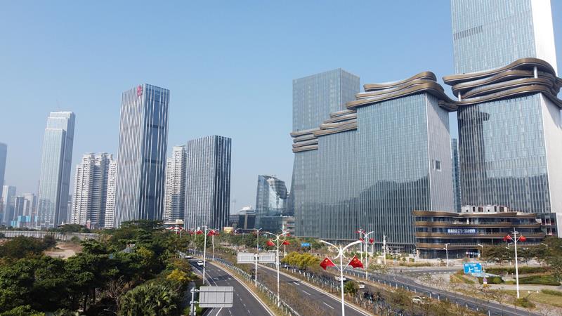 2024年1月1日,廣東珠海,橫琴粵澳深度合作區(qū)樓群。