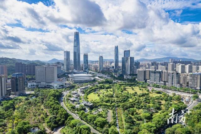 東莞市中心航拍。