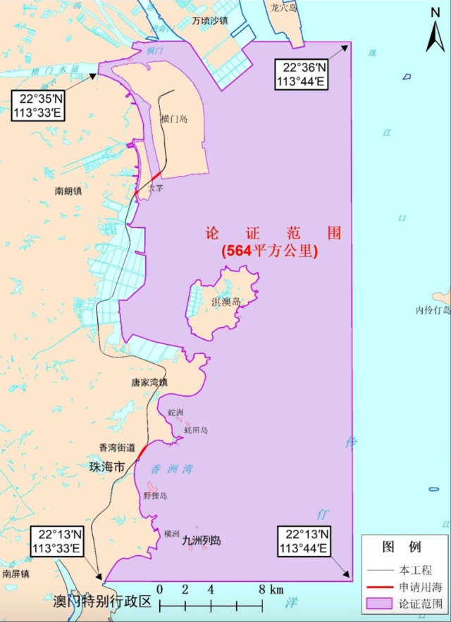 南沙至珠海（中山）城際香山至拱北段工程線路圖。
