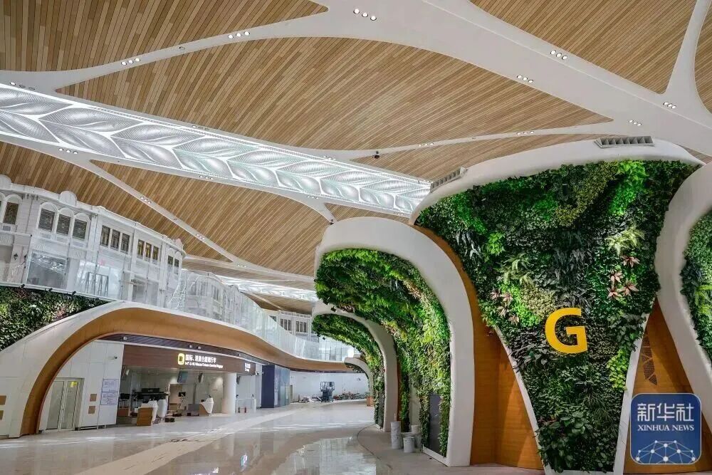 木棉花開造型的值機島臺 木棉花開造型的值機島臺