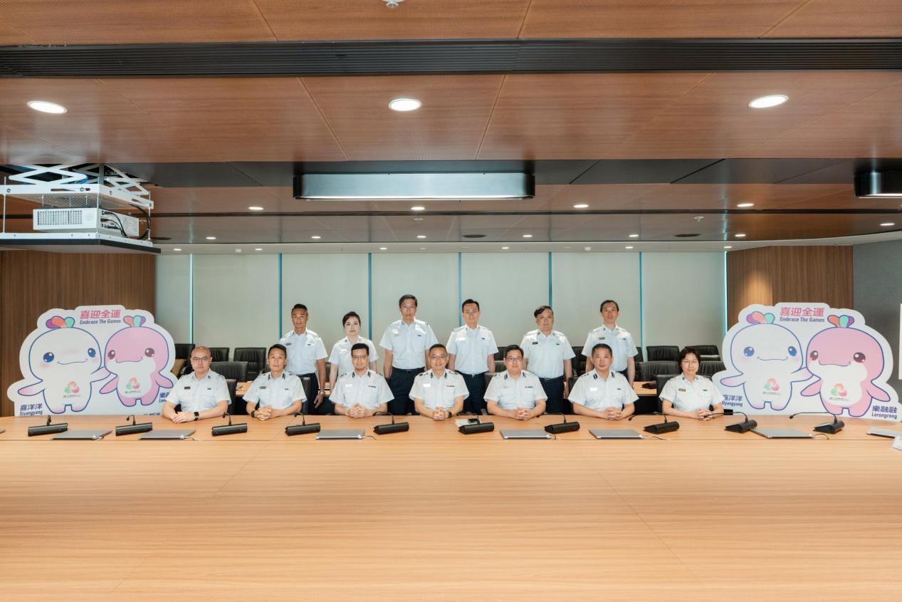 香港入境處為十五運會和殘?zhí)貖W會舉行桌上推演。香港特區(qū)政府新聞處供圖